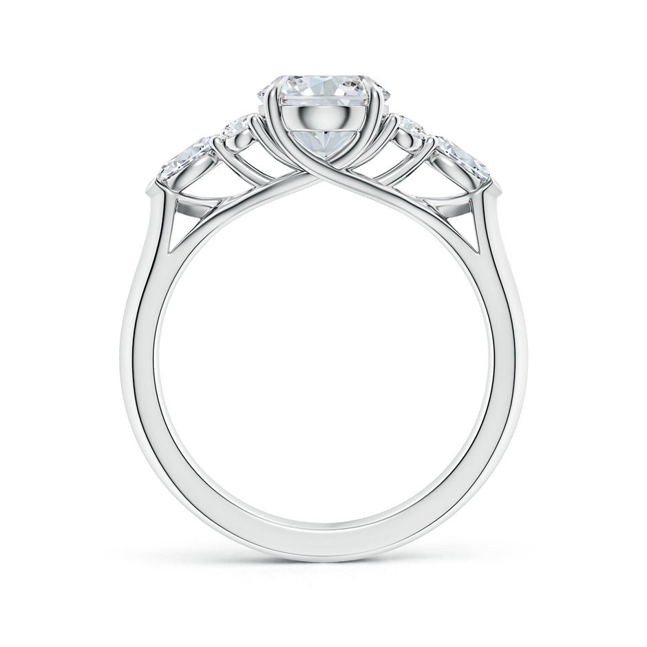 9x7mm GVS2 Oval Diamond Side Stone Engagement Ring with Diamonds in P950 Platinum side 199