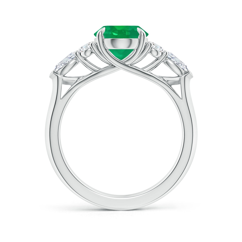 10x8mm AA Oval Emerald Side Stone Engagement Ring with Diamonds in P950 Platinum side 199