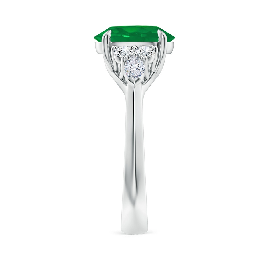 10x8mm AA Oval Emerald Side Stone Engagement Ring with Diamonds in P950 Platinum side 299