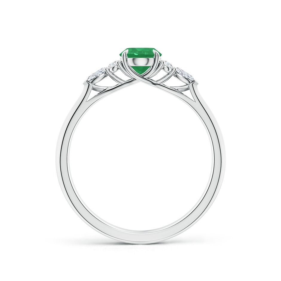 7x5mm A Oval Emerald Side Stone Engagement Ring with Diamonds in P950 Platinum side 199