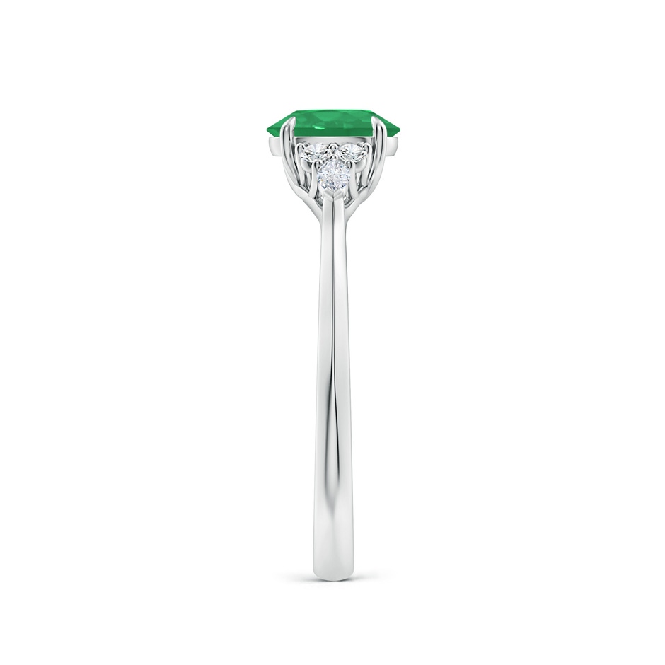 7x5mm A Oval Emerald Side Stone Engagement Ring with Diamonds in P950 Platinum side 299