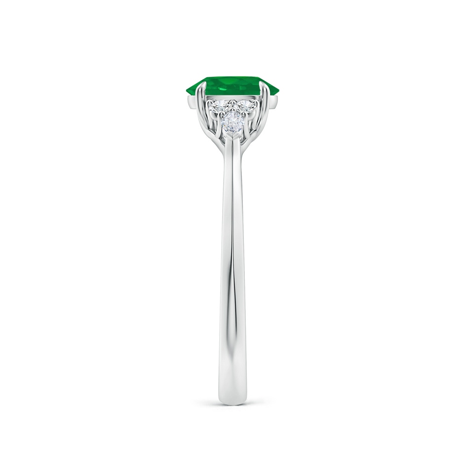 7x5mm AA Oval Emerald Side Stone Engagement Ring with Diamonds in P950 Platinum side 299