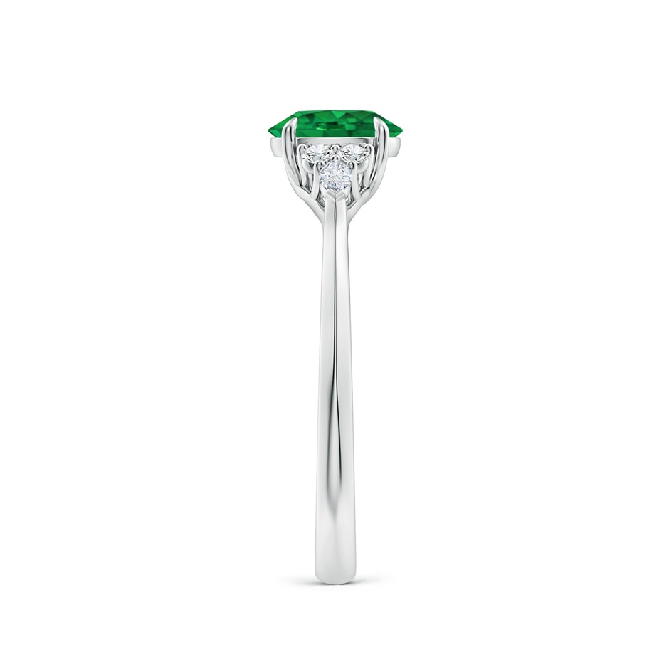 7x5mm AAA Oval Emerald Side Stone Engagement Ring with Diamonds in P950 Platinum side 299
