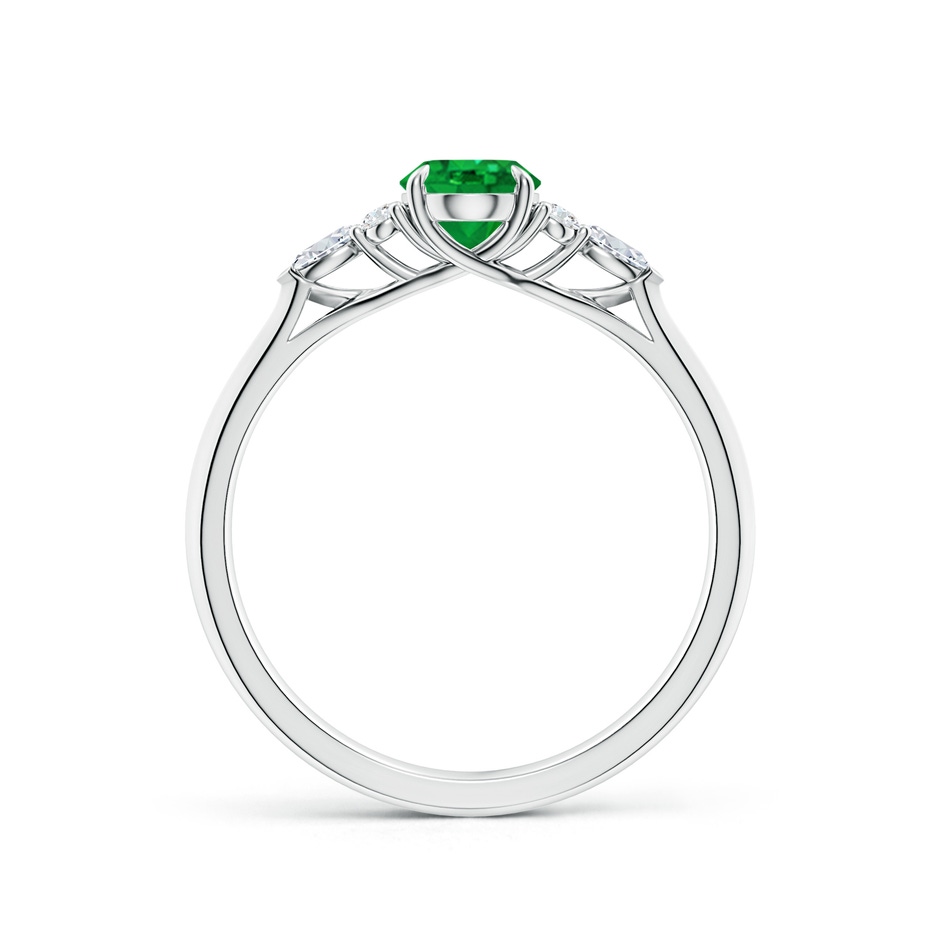 7x5mm AAA Oval Emerald Side Stone Engagement Ring with Diamonds in White Gold side 199