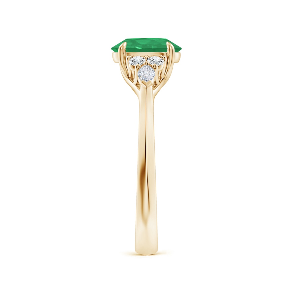 8x6mm A Oval Emerald Side Stone Engagement Ring with Diamonds in Yellow Gold side 299