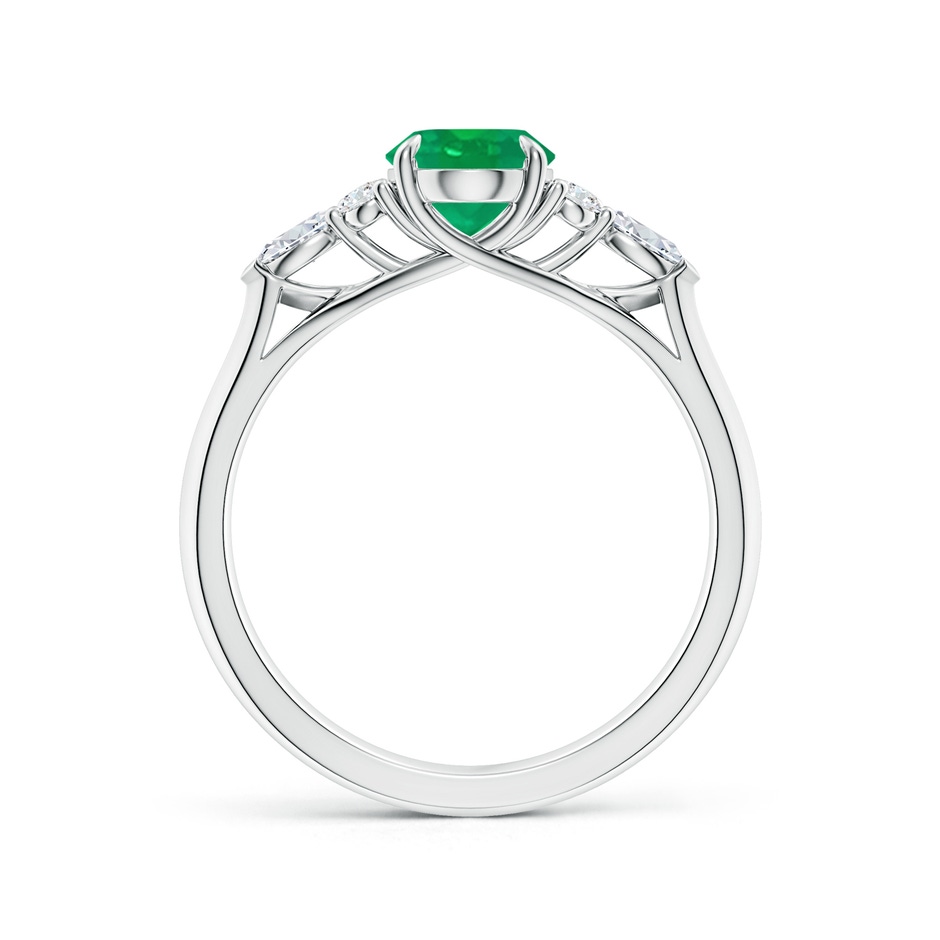 8x6mm AA Oval Emerald Side Stone Engagement Ring with Diamonds in White Gold side 199