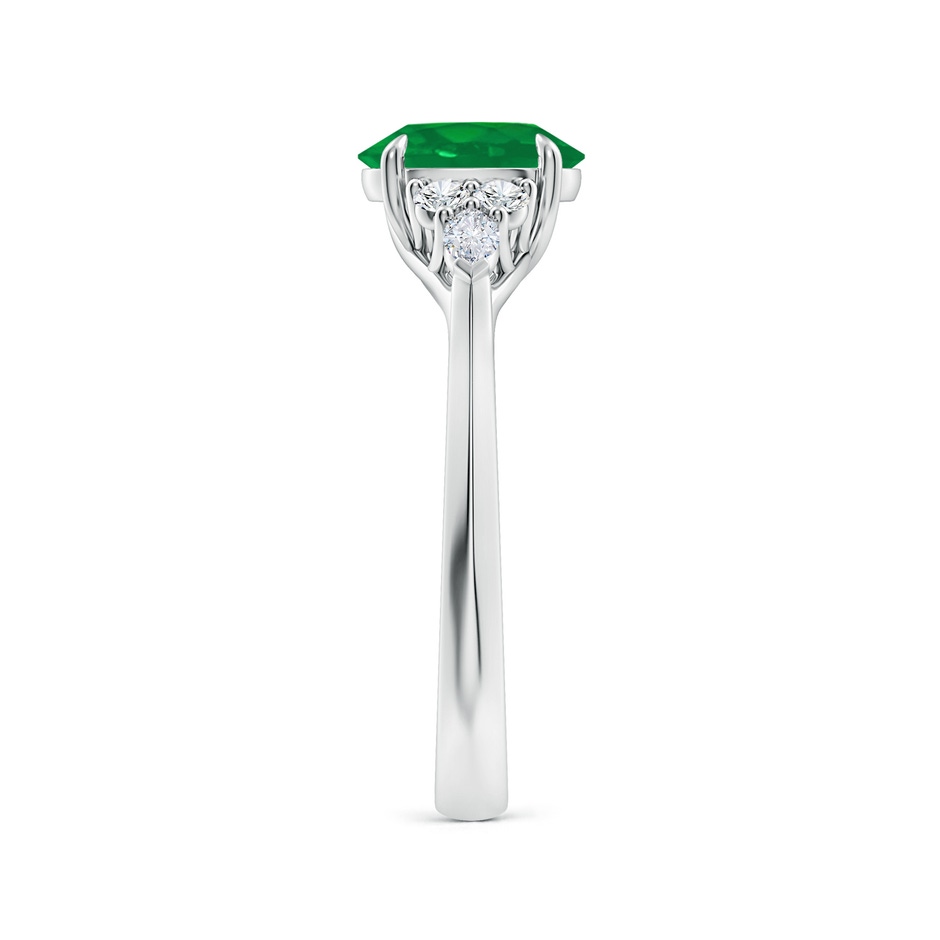 8x6mm AA Oval Emerald Side Stone Engagement Ring with Diamonds in White Gold side 299