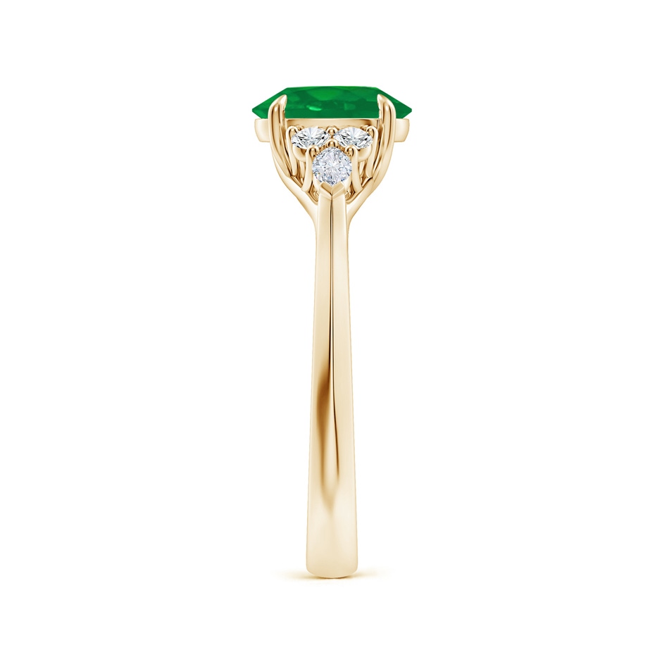 8x6mm AA Oval Emerald Side Stone Engagement Ring with Diamonds in Yellow Gold side 299
