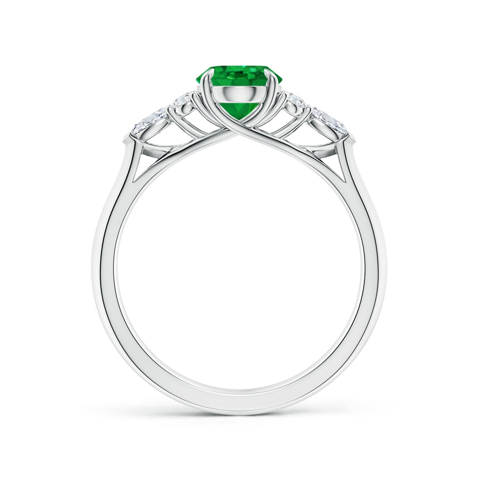 8x6mm AAA Oval Emerald Side Stone Engagement Ring with Diamonds in P950 Platinum side 199