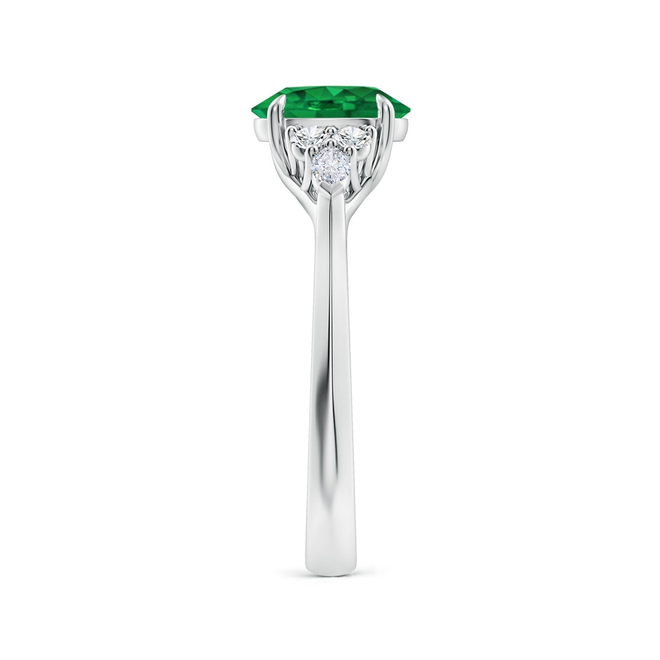 8x6mm AAA Oval Emerald Side Stone Engagement Ring with Diamonds in P950 Platinum side 299