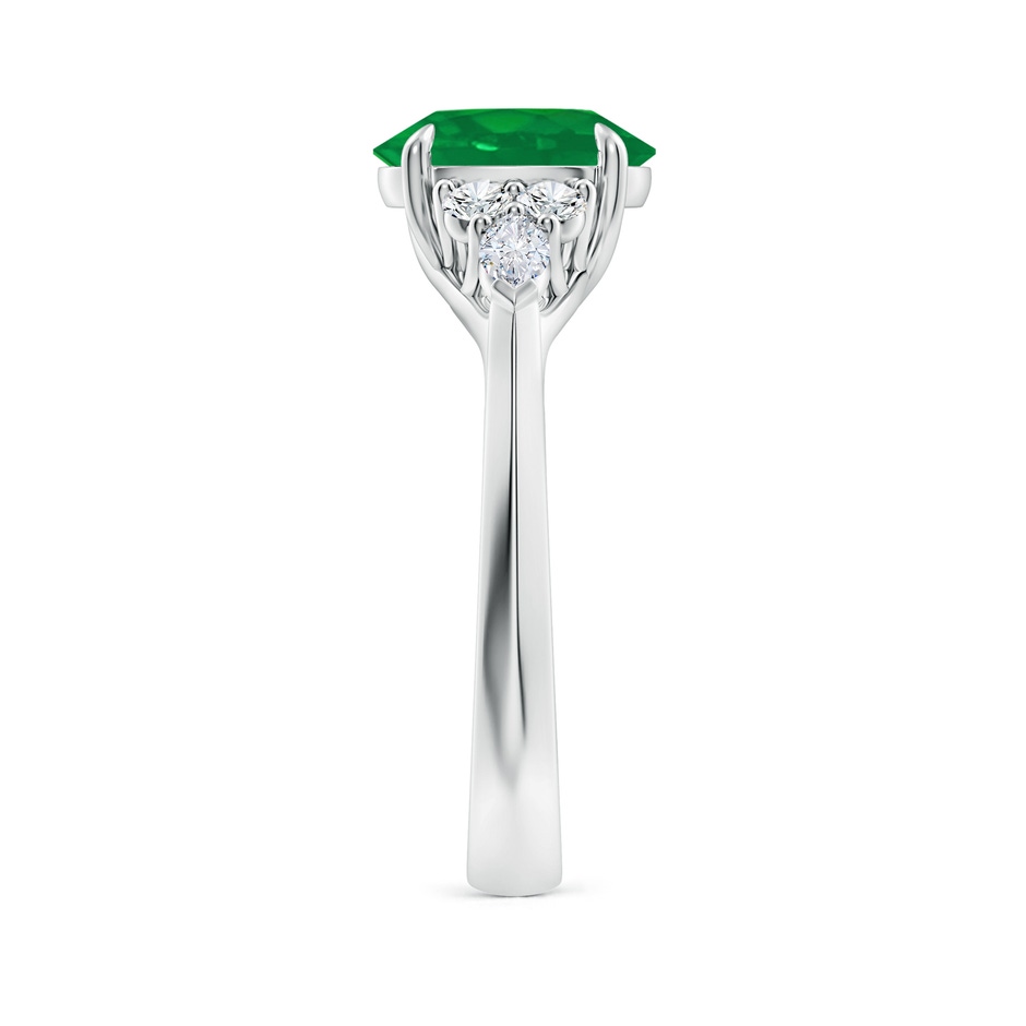 9x7mm AA Oval Emerald Side Stone Engagement Ring with Diamonds in P950 Platinum side 299