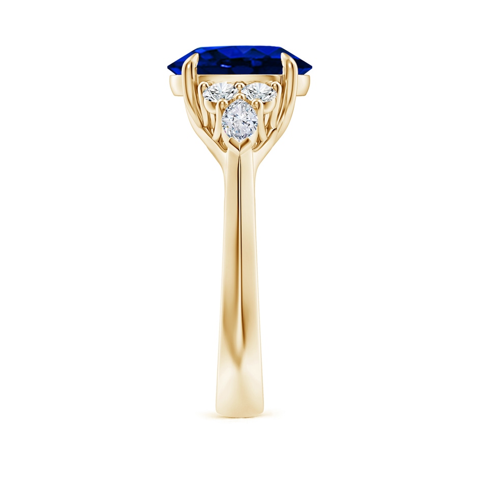 10x8mm Lab-Grown Oval Blue Sapphire Side Stone Engagement Ring with Diamonds in 10K Yellow Gold side 299
