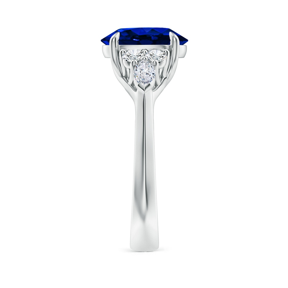 10x8mm Lab-Grown Oval Blue Sapphire Side Stone Engagement Ring with Diamonds in P950 Platinum side 299