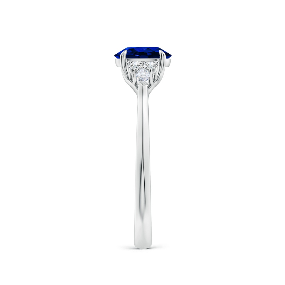 7x5mm Lab-Grown Oval Blue Sapphire Side Stone Engagement Ring with Diamonds in P950 Platinum side 299