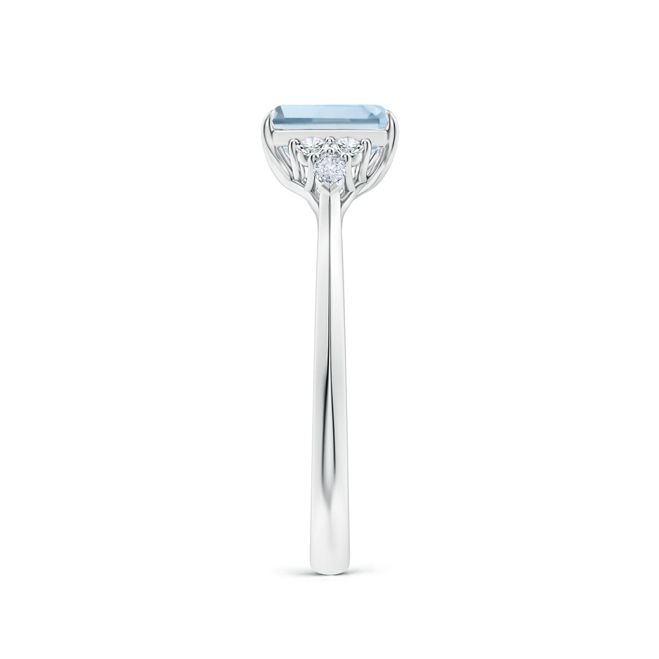 7x5mm A Emerald-Cut Aquamarine Side Stone Engagement Ring with Diamonds in White Gold side 299