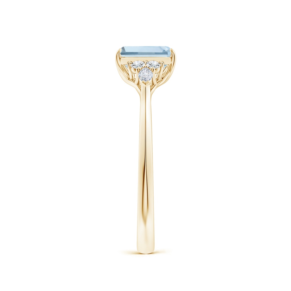 7x5mm A Emerald-Cut Aquamarine Side Stone Engagement Ring with Diamonds in Yellow Gold side 299