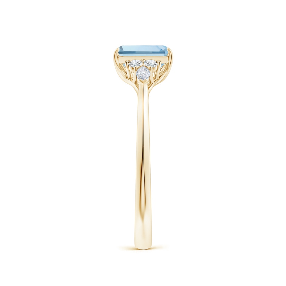 7x5mm AA Emerald-Cut Aquamarine Side Stone Engagement Ring with Diamonds in Yellow Gold side 299