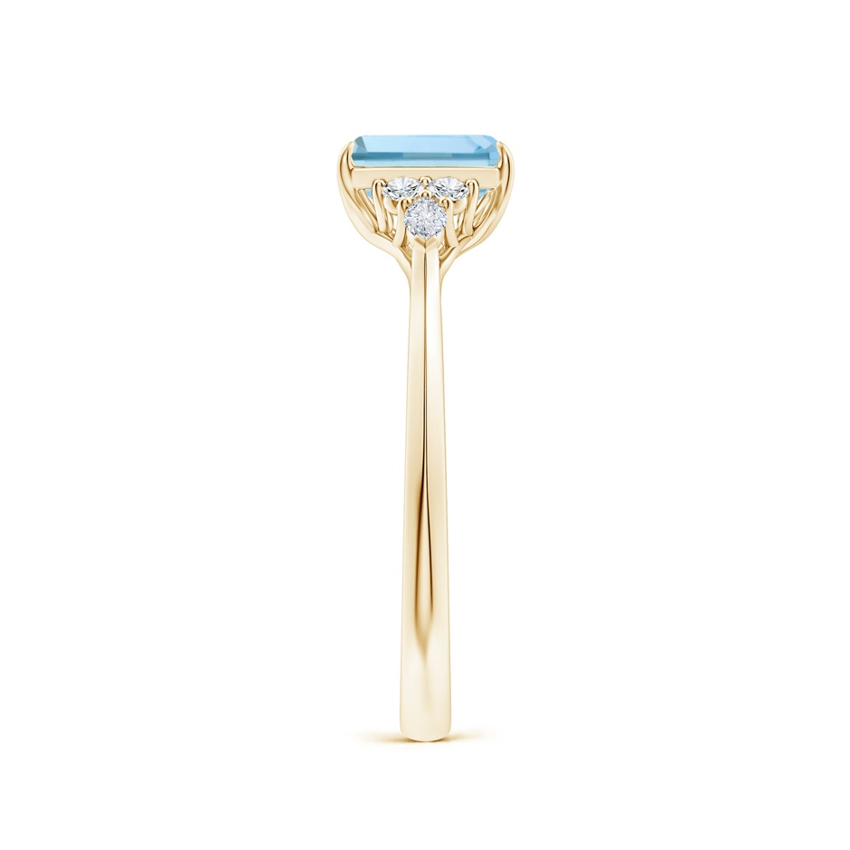 7x5mm AAA Emerald-Cut Aquamarine Side Stone Engagement Ring with Diamonds in Yellow Gold side 299