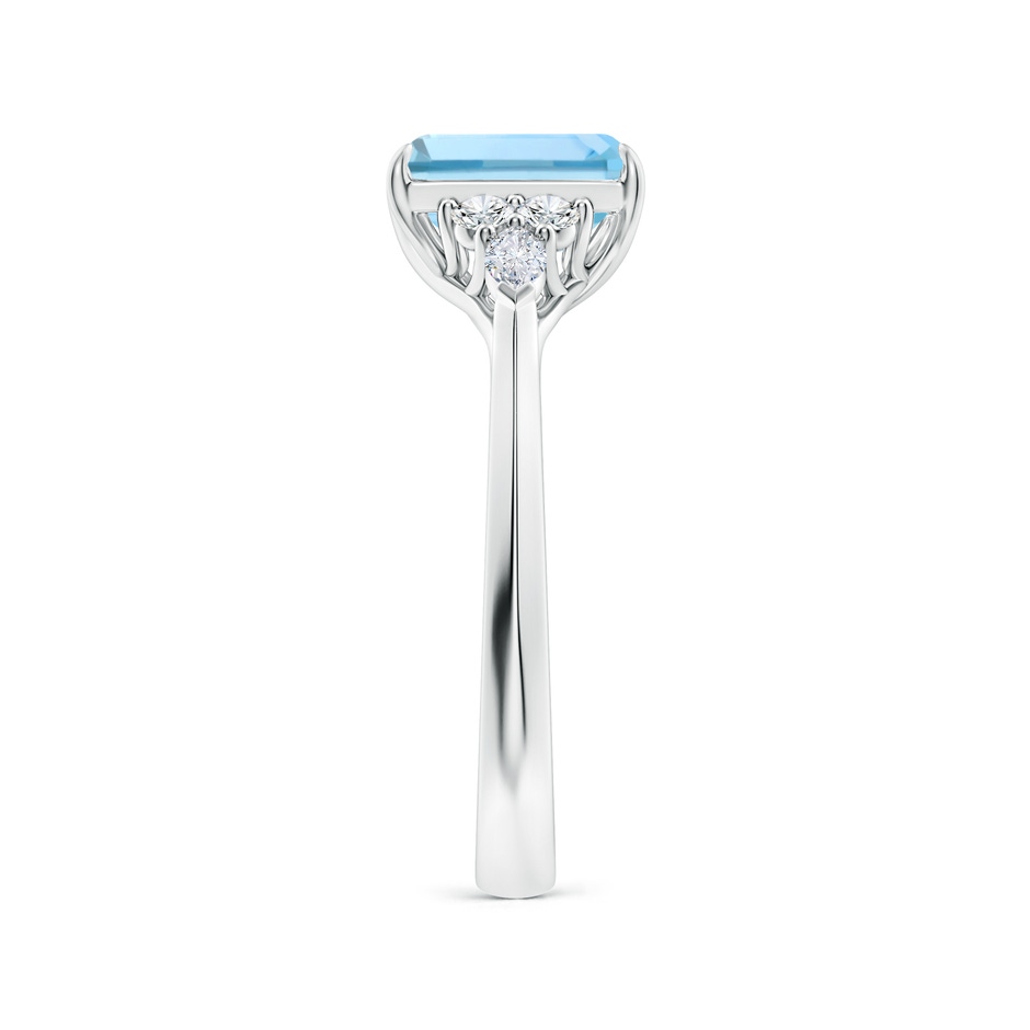 8x6mm AAAA Emerald-Cut Aquamarine Side Stone Engagement Ring with Diamonds in White Gold side 299