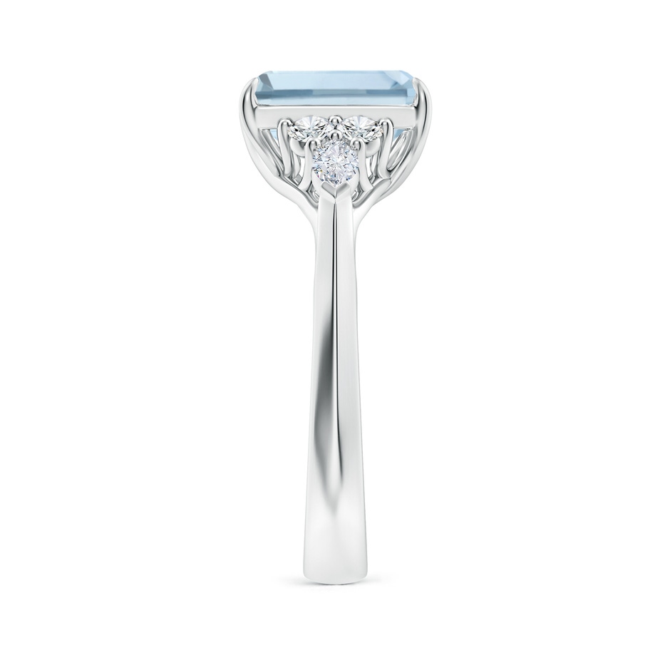 9x7mm A Emerald-Cut Aquamarine Side Stone Engagement Ring with Diamonds in P950 Platinum side 299