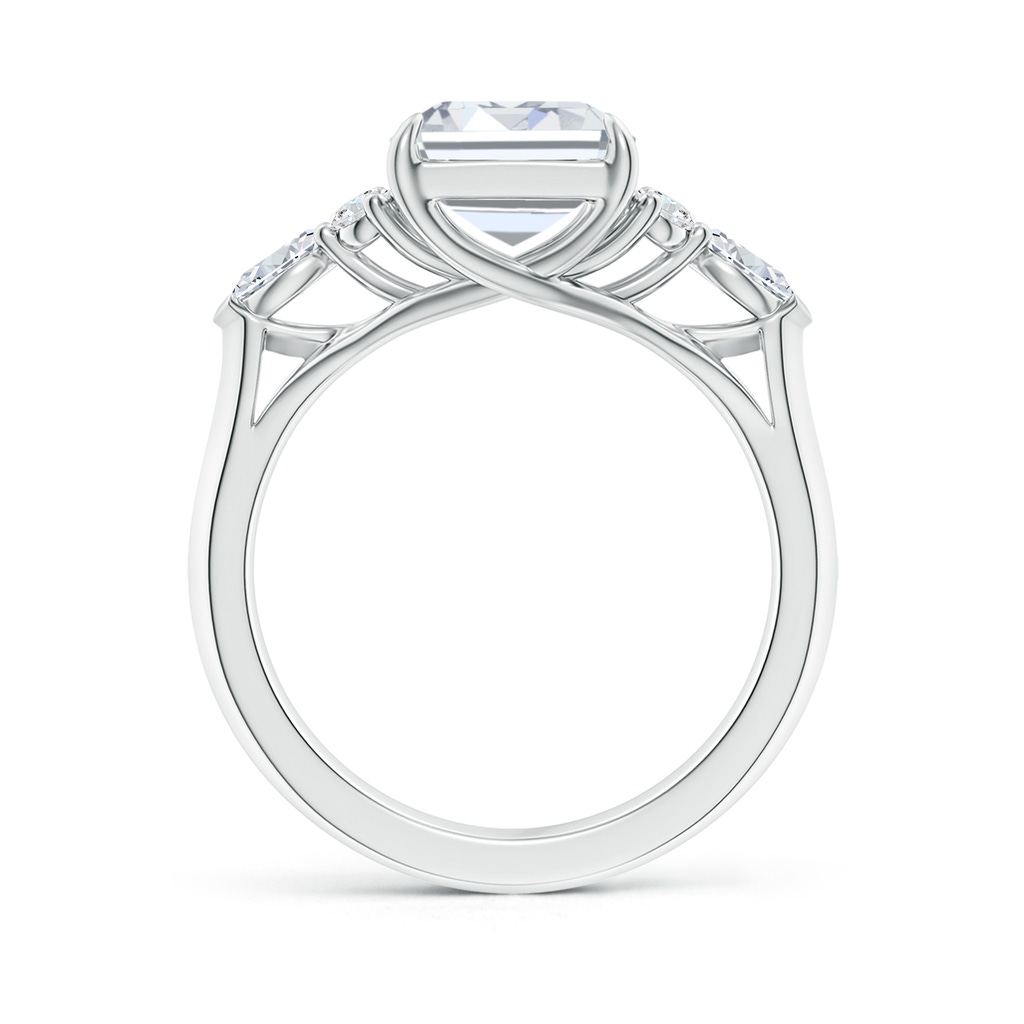 10x7.5mm GVS2 Emerald-Cut Diamond Side Stone Engagement Ring with Diamonds in P950 Platinum - side 199