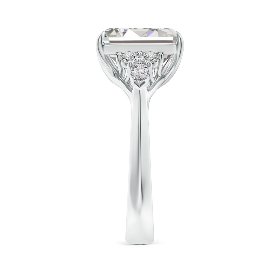 10x7.5mm IJI1I2 Emerald-Cut Diamond Side Stone Engagement Ring with Diamonds in P950 Platinum side 299