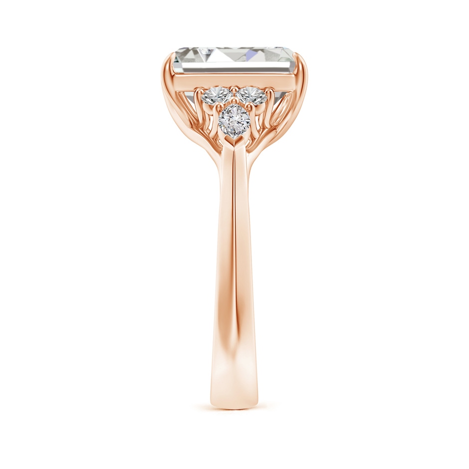 10x7.5mm IJI1I2 Emerald-Cut Diamond Side Stone Engagement Ring with Diamonds in Rose Gold side 299