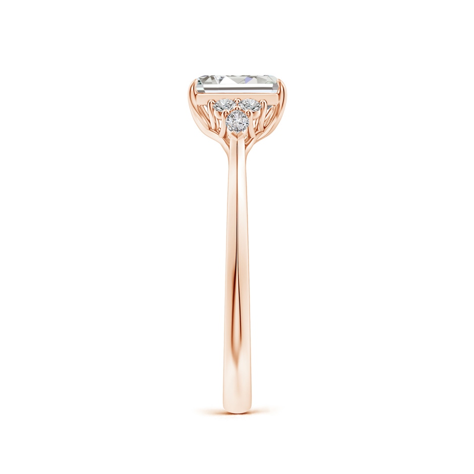 7x5mm IJI1I2 Emerald-Cut Diamond Side Stone Engagement Ring with Diamonds in Rose Gold side 299