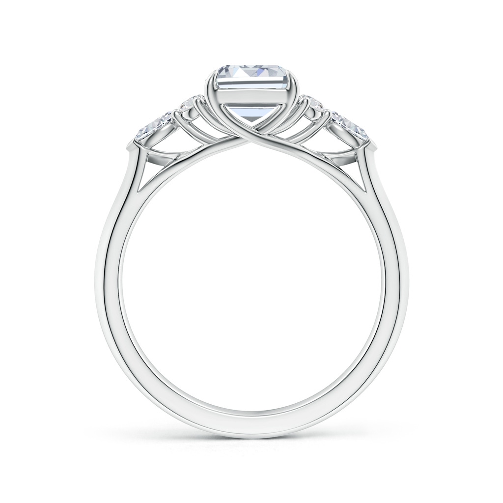 8x6mm HSI2 Emerald-Cut Diamond Side Stone Engagement Ring with Diamonds in White Gold - side 199
