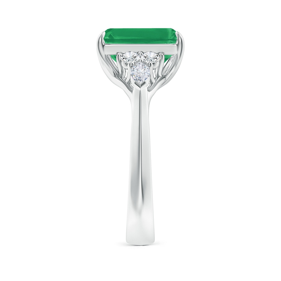 10x8mm A Emerald-Cut Emerald Side Stone Engagement Ring with Diamonds in White Gold side 299