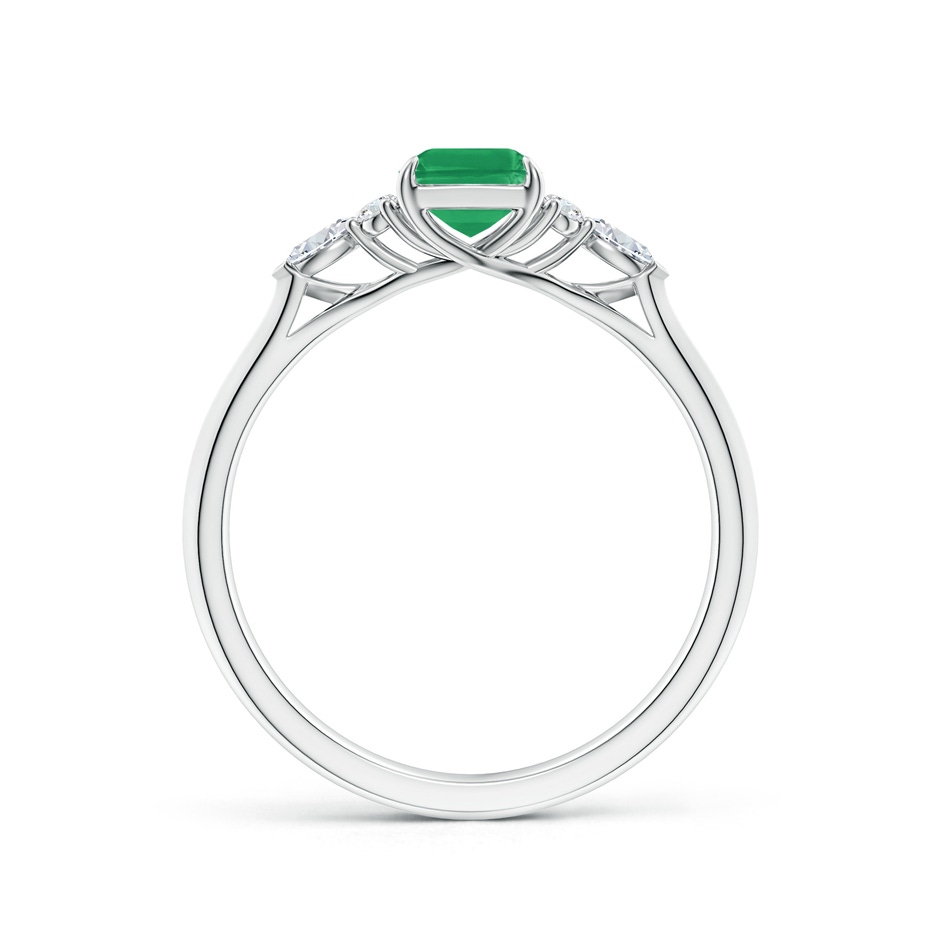 7x5mm A Emerald-Cut Emerald Side Stone Engagement Ring with Diamonds in P950 Platinum side 199
