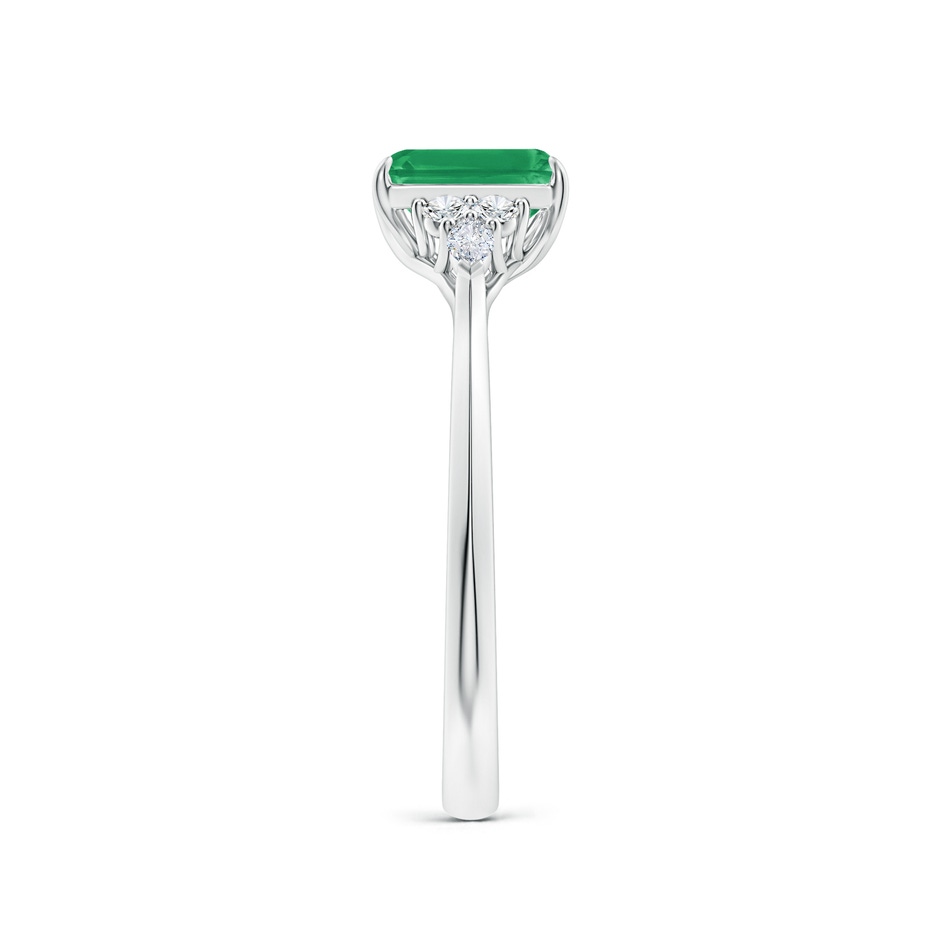 7x5mm A Emerald-Cut Emerald Side Stone Engagement Ring with Diamonds in P950 Platinum side 299