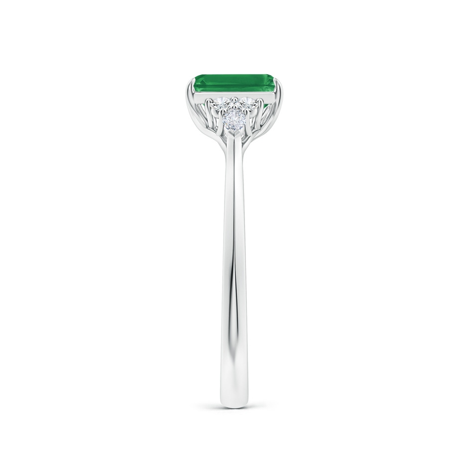 7x5mm AA Emerald-Cut Emerald Side Stone Engagement Ring with Diamonds in White Gold side 299