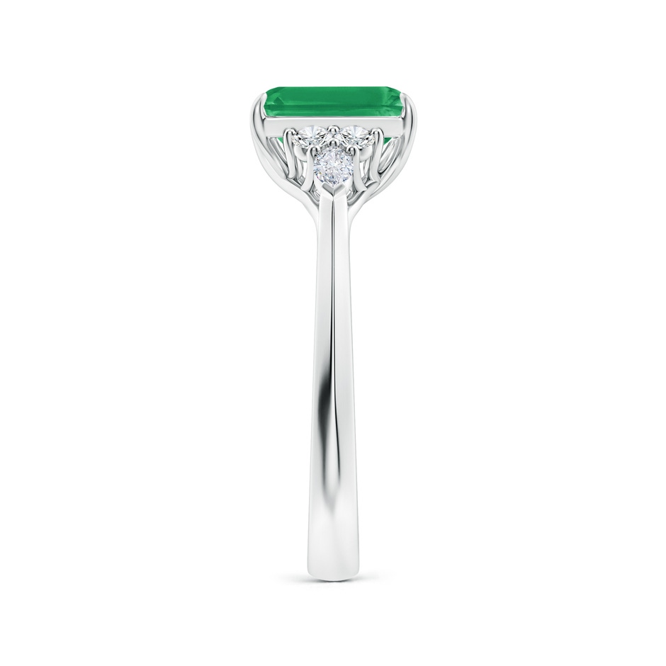 8x6mm A Emerald-Cut Emerald Side Stone Engagement Ring with Diamonds in P950 Platinum side 299
