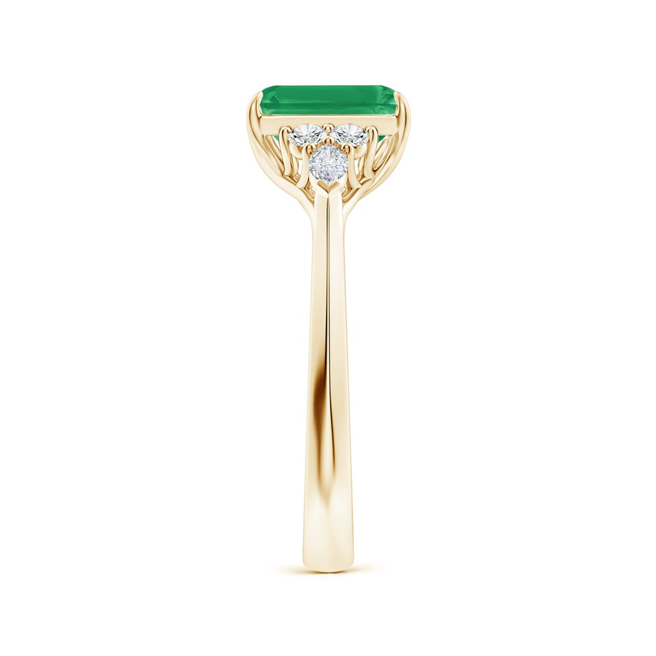 8x6mm A Emerald-Cut Emerald Side Stone Engagement Ring with Diamonds in Yellow Gold side 299