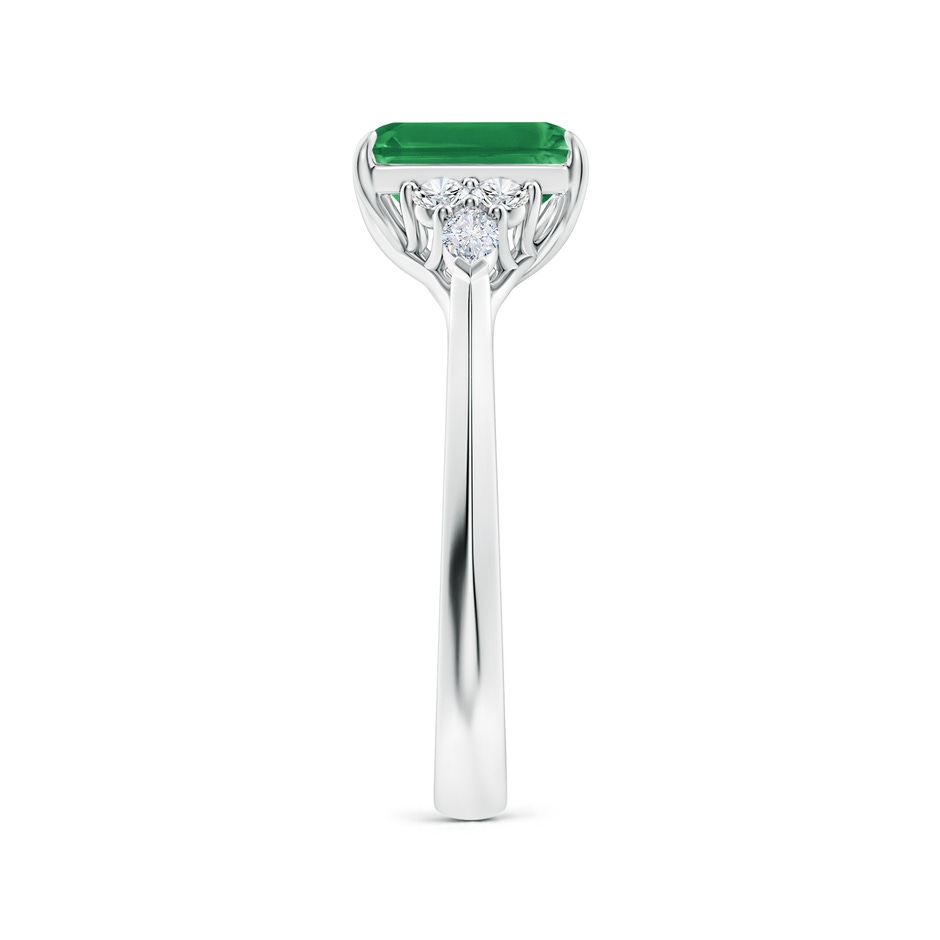 8x6mm AA Emerald-Cut Emerald Side Stone Engagement Ring with Diamonds in White Gold side 299