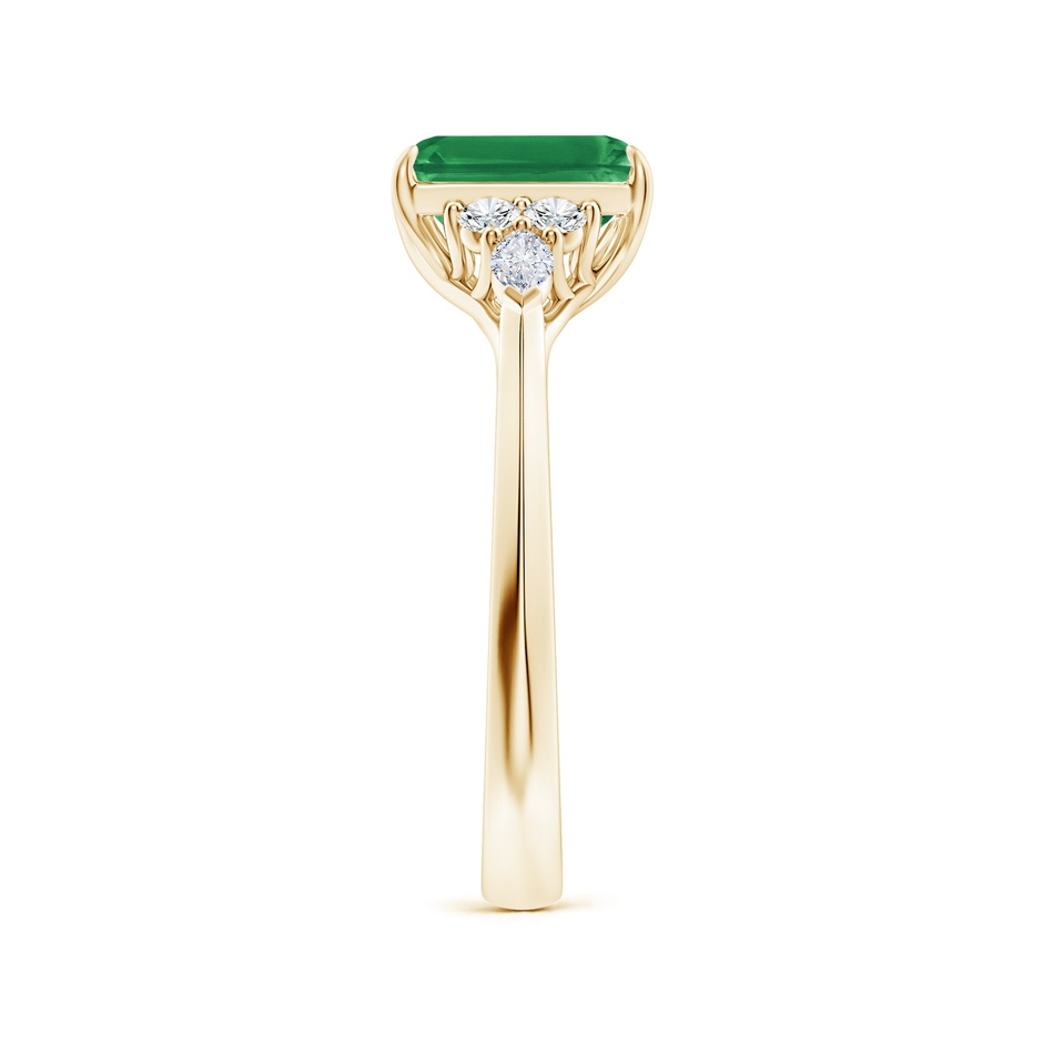 8x6mm AA Emerald-Cut Emerald Side Stone Engagement Ring with Diamonds in Yellow Gold side 299