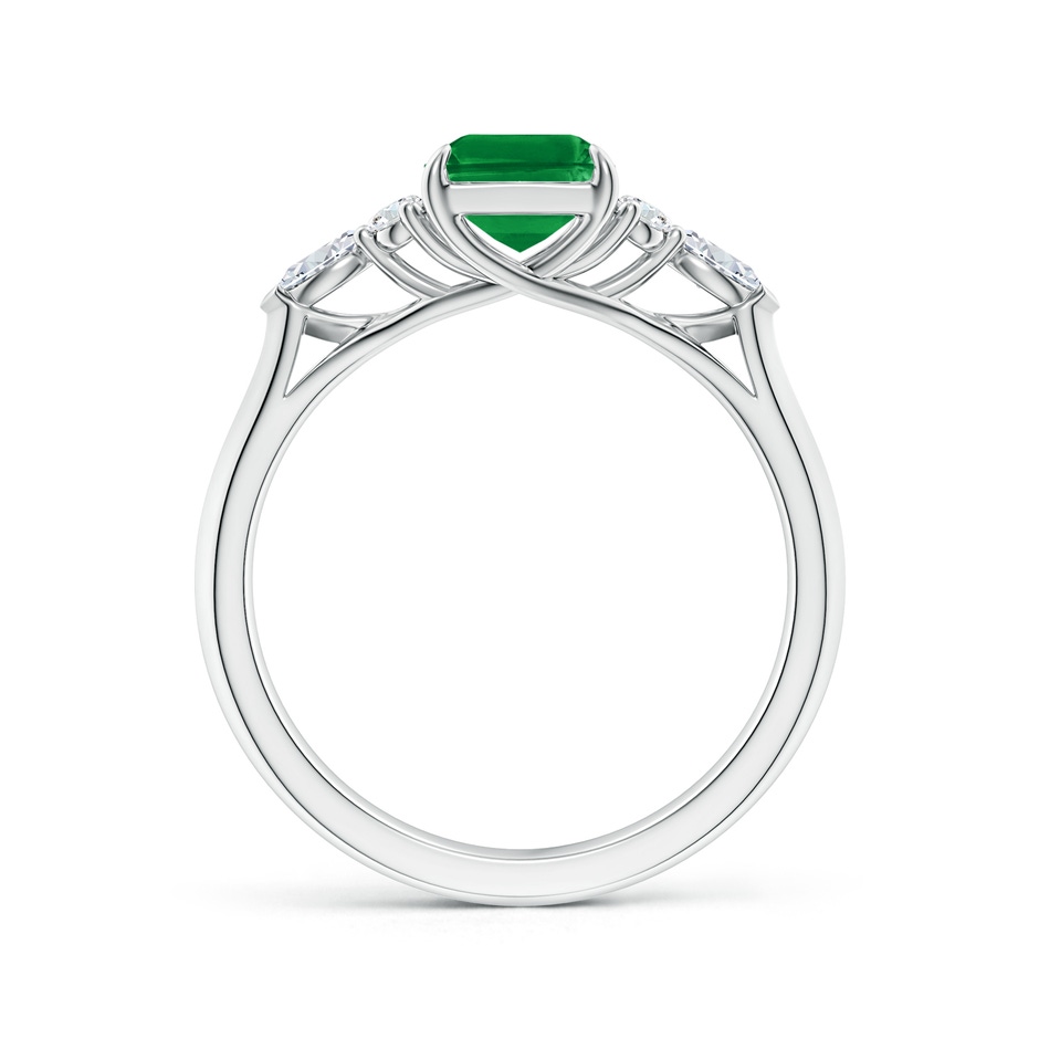 8x6mm AAA Emerald-Cut Emerald Side Stone Engagement Ring with Diamonds in P950 Platinum side 199