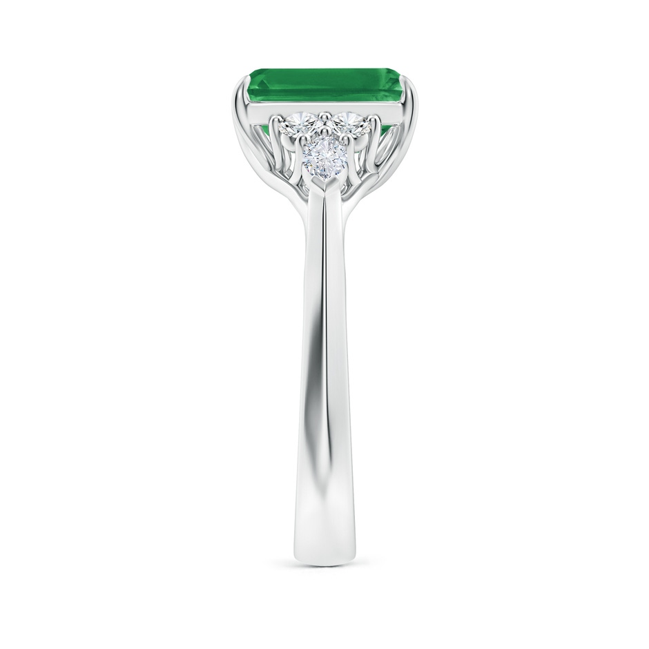 9x7mm AA Emerald-Cut Emerald Side Stone Engagement Ring with Diamonds in White Gold side 299