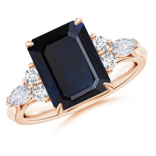 Emerald Cut A Blue Sapphire