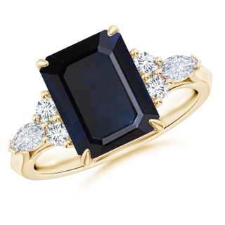 Emerald Cut A Blue Sapphire
