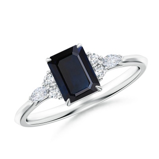 Emerald Cut A Blue Sapphire