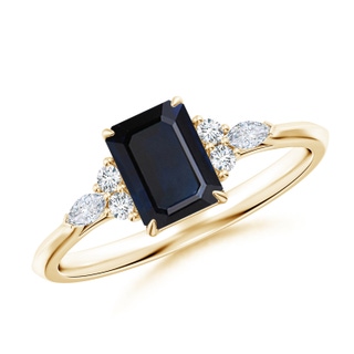 Emerald Cut A Blue Sapphire