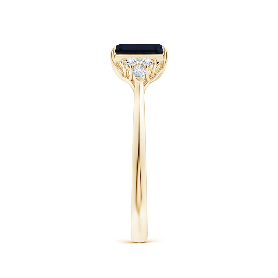 7x5mm A Emerald-Cut Blue Sapphire Side Stone Engagement Ring with Diamonds in Yellow Gold side 299