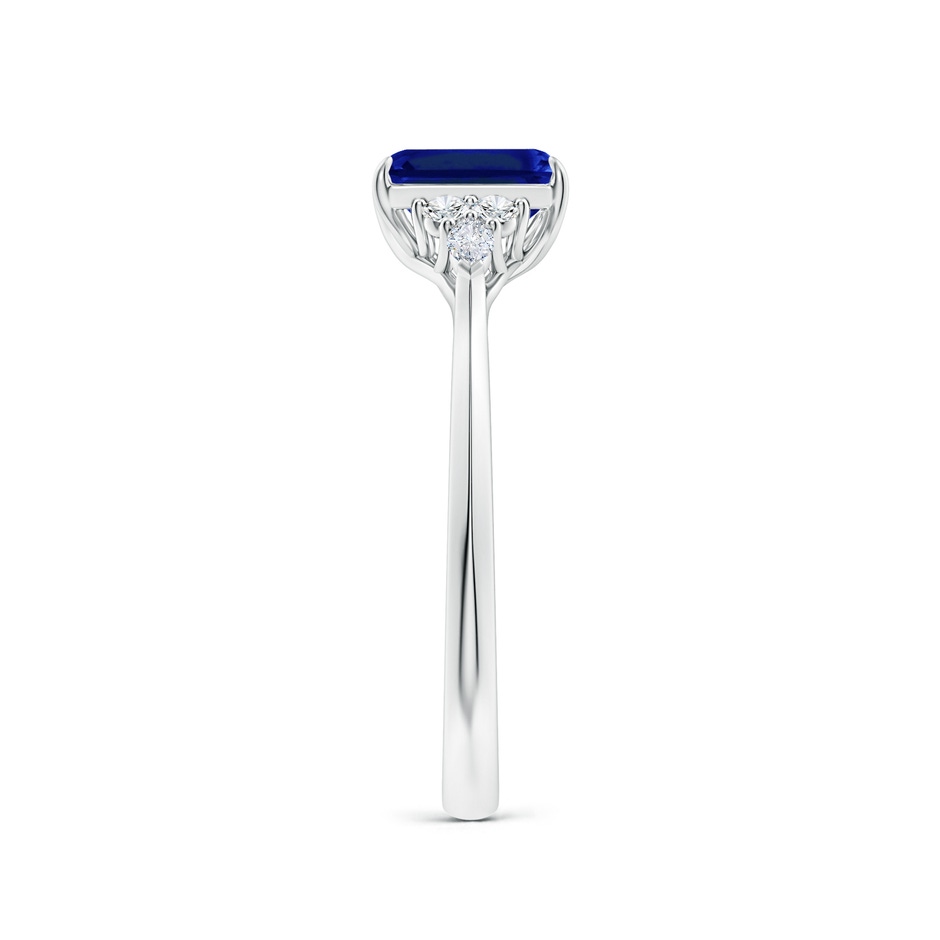 7x5mm Lab-Grown Emerald-Cut Blue Sapphire Side Stone Engagement Ring with Diamonds in P950 Platinum side 299