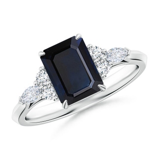 Emerald Cut A Blue Sapphire