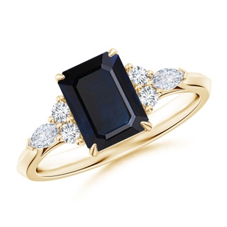 Emerald Cut A Blue Sapphire