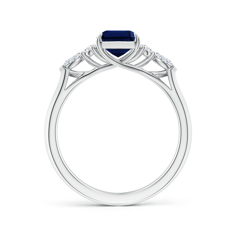 8x6mm AAA Emerald-Cut Blue Sapphire Side Stone Engagement Ring with Diamonds in P950 Platinum side 199