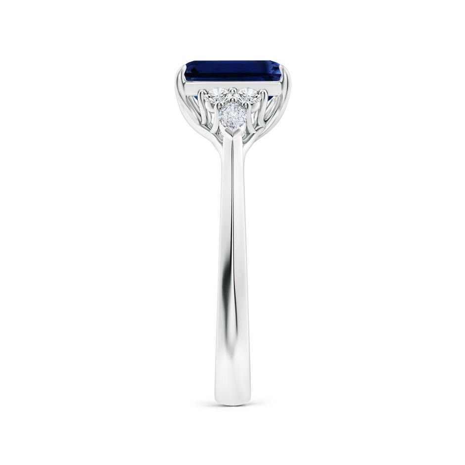 8x6mm AAA Emerald-Cut Blue Sapphire Side Stone Engagement Ring with Diamonds in P950 Platinum side 299