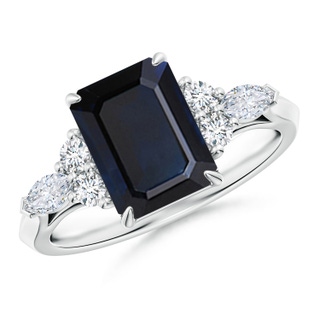 Emerald Cut A Blue Sapphire